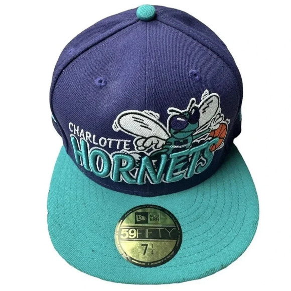 Charlotte Hornets NBA Basketball Putple Teal Trucker Snap Back Hat - Picture 1 of 16
